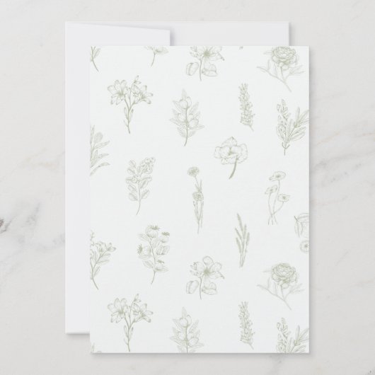 Sweet as Can Bee Wildblume Garden Baby Dusche Einladung (Rückseite)