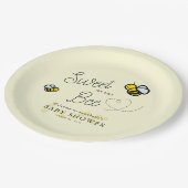 Sweet as can Bee Yellow Baby Shower Pappteller (Schrägansicht)