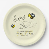 Sweet as can Bee Yellow Baby Shower Pappteller (Vorderseite)
