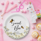 Sweet as can Beey Bee White Baby Shower Pappteller (Party)