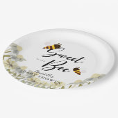 Sweet as can Beey Bee White Baby Shower Pappteller (Schrägansicht)