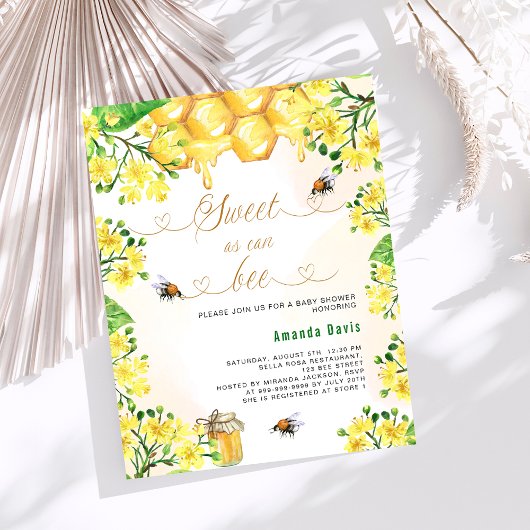 Sweet as can begelb florals Budget Baby Shower