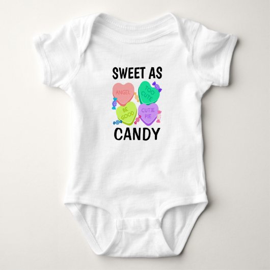 Sweet as Candy Valentine's Day Baby Bodysuit Baby Strampler (Vorderseite)