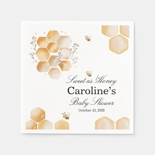 Sweet as Honey Bee Baby Shower Napkins Serviette (Vorderseite)