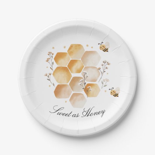 Sweet as Honey Bee Baby Shower Teller (Vorderseite)