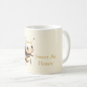 Sweet As Honey Cute Happy Bee Kaffeetasse (VorderseiteRechts)