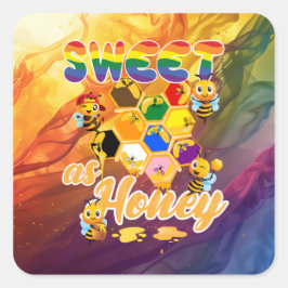 Sweet as Honey Pride T-Shirt - LGBTQ+ Pride Month Quadratischer Aufkleber