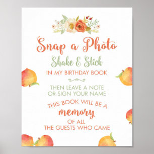 Sweet as Peach Foto Selfie Sign Poster