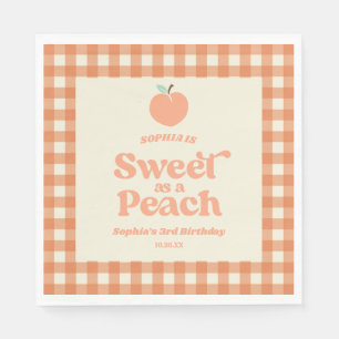Sweet as Peach Fruit Pink Orange Geburtstagsparty Serviette