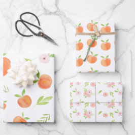 Sweet as Peach Geburtstag Geschenkpapier Set