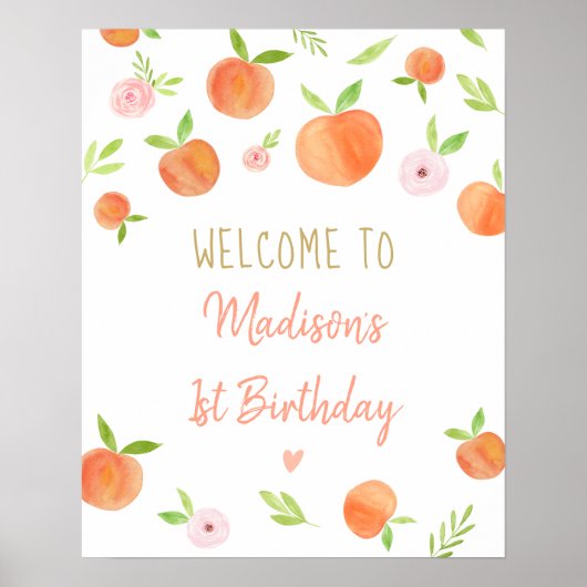 Sweet as Peach Geburtstag Poster (Vorne)