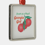 Sweet as Peach Georgia Gire Ornament Aus Metall (Rechts)