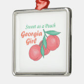 Sweet as Peach Georgia Gire Ornament Aus Metall (Links)