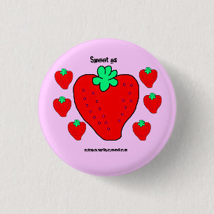 Sweet As Strawberriez pastellfarbene Pixel Art Min Button