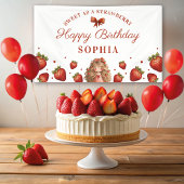 Sweet as Strawberry Girl Happy Birthday Party Banner