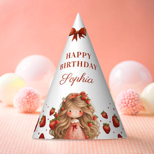 Sweet as Strawberry Girl Happy Birthday Party Partyhütchen