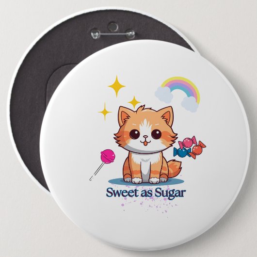 Sweet as Sugar Cat- Button (Vorne & Hinten)