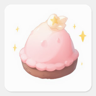 Sweet-Ästhetik-Sticker Quadratischer Aufkleber