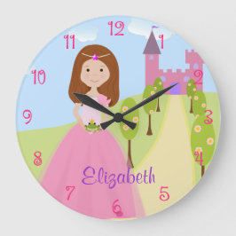 Sweet Auburn Hair Princess Personalisiert Große Wanduhr