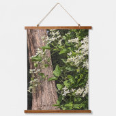 Sweet Autumn Clematis Floral Wandteppich Mit Holzrahmen (Vorderseite)