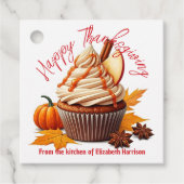 Sweet Autumn Cupcake ernten Happy Thanksgiving Geschenkanhänger (Vorderseite)