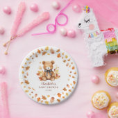 Sweet Autumn Teddy Bear Baby Shower Pappteller (Party)