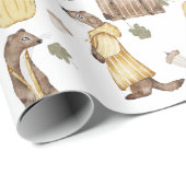 Sweet Autumn Weasels, Rain Boots, Pumpkin Geschenkpapier (Rolleneckpunkt)