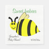 Sweet Babies Yellow Bumble Bee Twins Baby Dusche Serviette (Vorderseite)