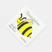 Sweet Babies Yellow Bumble Bee Twins Baby Dusche Serviette (Ecke)