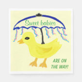 Sweet Babies Yellow Ducky Baby Dusche Regenschirm Serviette (Vorderseite)