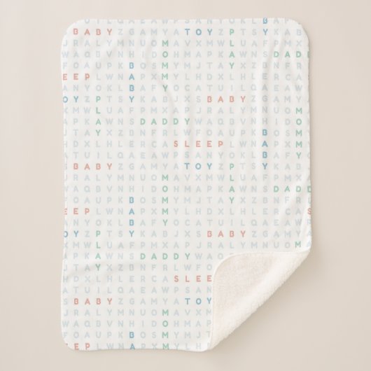 Sweet Baby Alphabet ABCs Pastel Colors Blue Sherpadecke (Vorderseite)