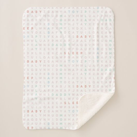 Sweet Baby Alphabet ABCs Pastel Colors Pink Sherpadecke (Vorderseite)