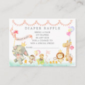 Sweet Baby Animals Parade Diaper Raffle Ticket Begleitkarte (Vorderseite)