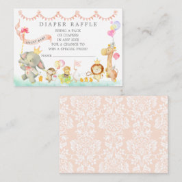 Sweet Baby Animals Parade Diaper Raffle Ticket Begleitkarte