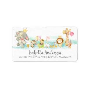 Sweet Baby Animals Parade Dusche Adresse Adressaufkleber