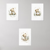 Sweet baby bear fast asleep on fluffy clouds bilderwand sets (Vorderseite)