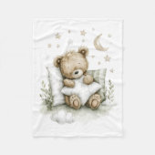 Sweet baby bear fast asleep on fluffy clouds fleecedecke (Vorderseite)
