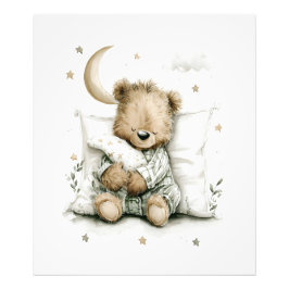 Sweet baby bear fast asleep on fluffy clouds fotodruck