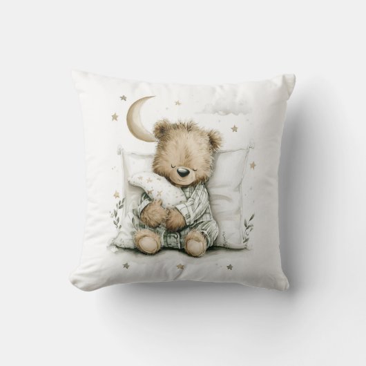 Sweet baby bear fast asleep on fluffy clouds kissen (Vorderseite)