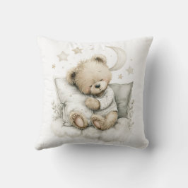 Sweet baby bear fast asleep on fluffy clouds kissen