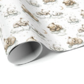 Sweet baby bears fast asleep on fluffy clouds geschenkpapier (Rolleneckpunkt)