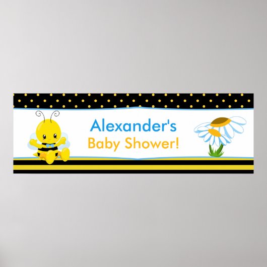 Sweet Baby Bee Boy Baby Showbanner Poster (Vorne)