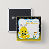 Sweet Baby Bee Boy Baby Showknopf Button (Vorne & Hinten)