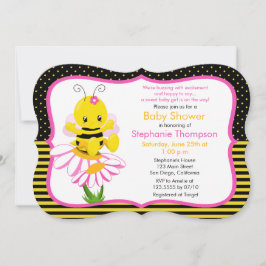 Sweet Baby Bee Girl Babydusche Einladung
