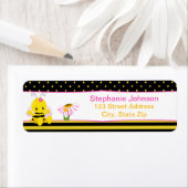 Sweet Baby Bee Girl Rücksendeadressen-Aufklebers (Insitu)