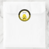 Sweet Baby Bee Individuelle Name Runder Aufkleber (Tasche)