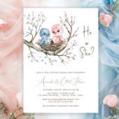 Sweet Baby Birds Gender Reveal Party Einladung