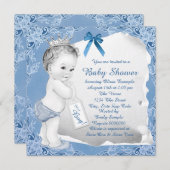 Sweet Baby Blue Baby Dusche Einladung (Vorne/Hinten)