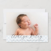 Sweet Baby Blue Gingham Pattern Geburtsankündigung Ankündigung (Vorderseite)