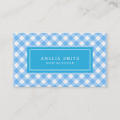 Sweet Baby Blue Gingham Telefonnummerkarte (Vorderseite)